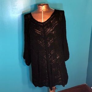 Black Knit Plus Size Tunic Top